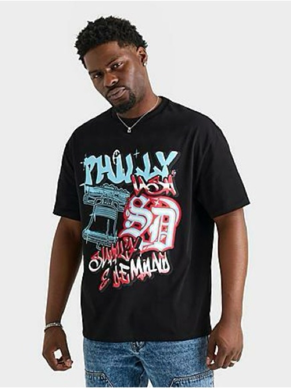 Supply and Demand Philly USA tee in black